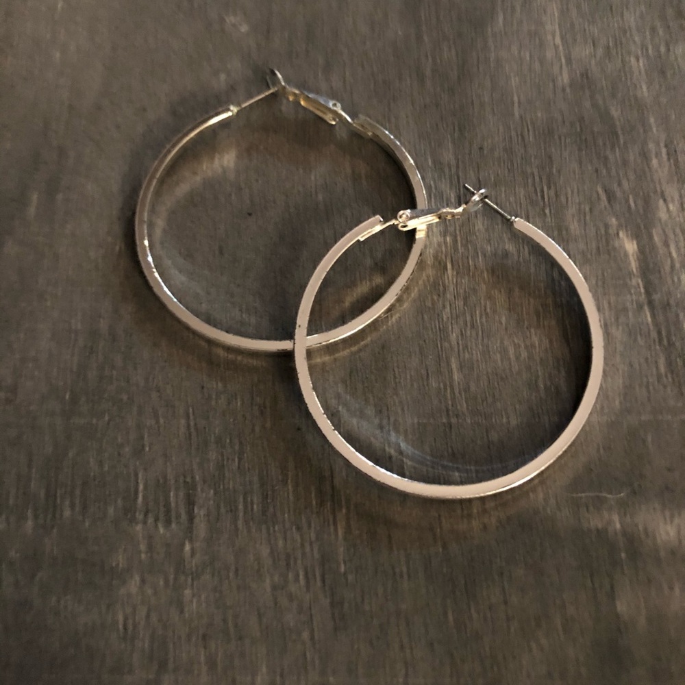 Silver hoop earrings